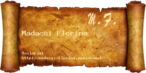 Madacsi Florina névjegykártya
